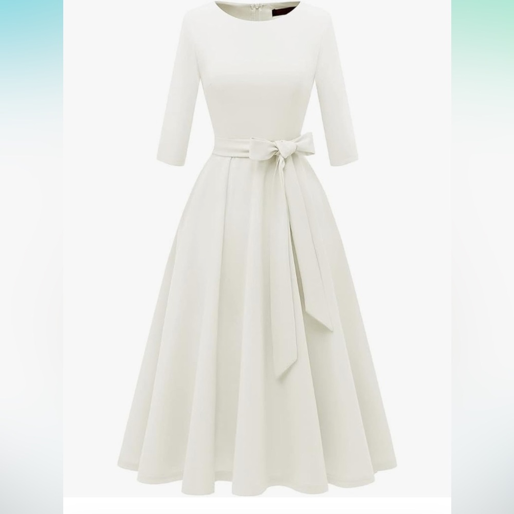 White dress for special occasions. Size Large Color White. Brand new not used.